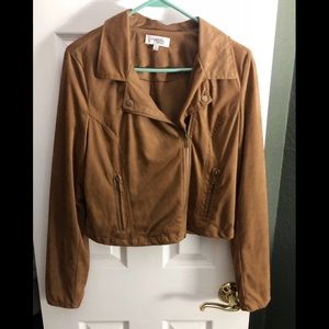 Faux Suede Moto Jacket